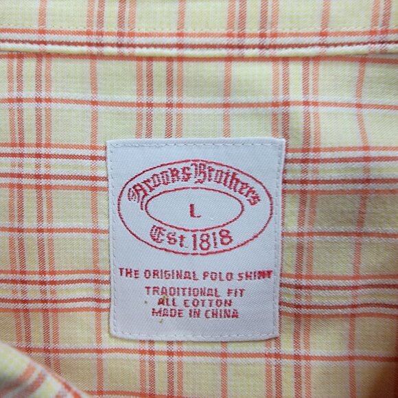 Brooks Brothers Shirt Mens Large/XL Orange Button Down Long Sleeve Preppy Casual - Picture 5 of 9